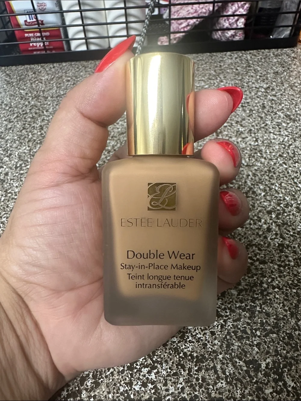 Estée Lauder Double Wear Stay-in-Place Makeup — Navy Box with Gold Logo